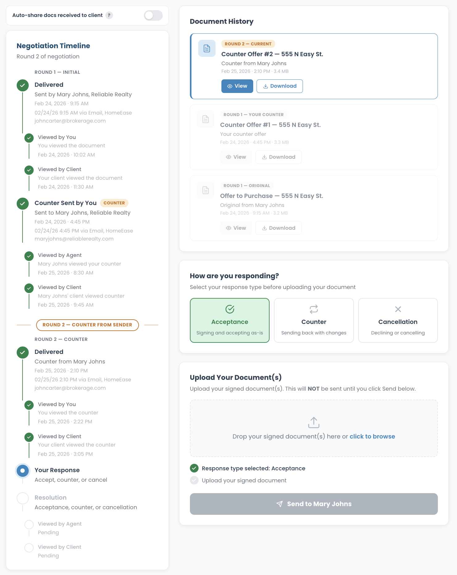 Counter offer negotiation timeline